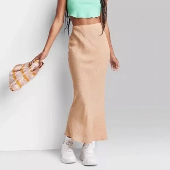 NWT Wild Fable Size XXL Beige Floral Maxi Skirt - Picture 1 of 9